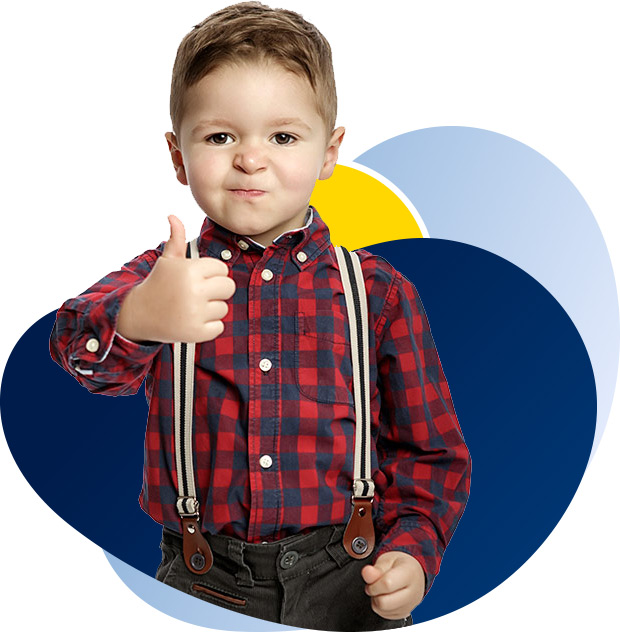 Kid with thumb up - image
